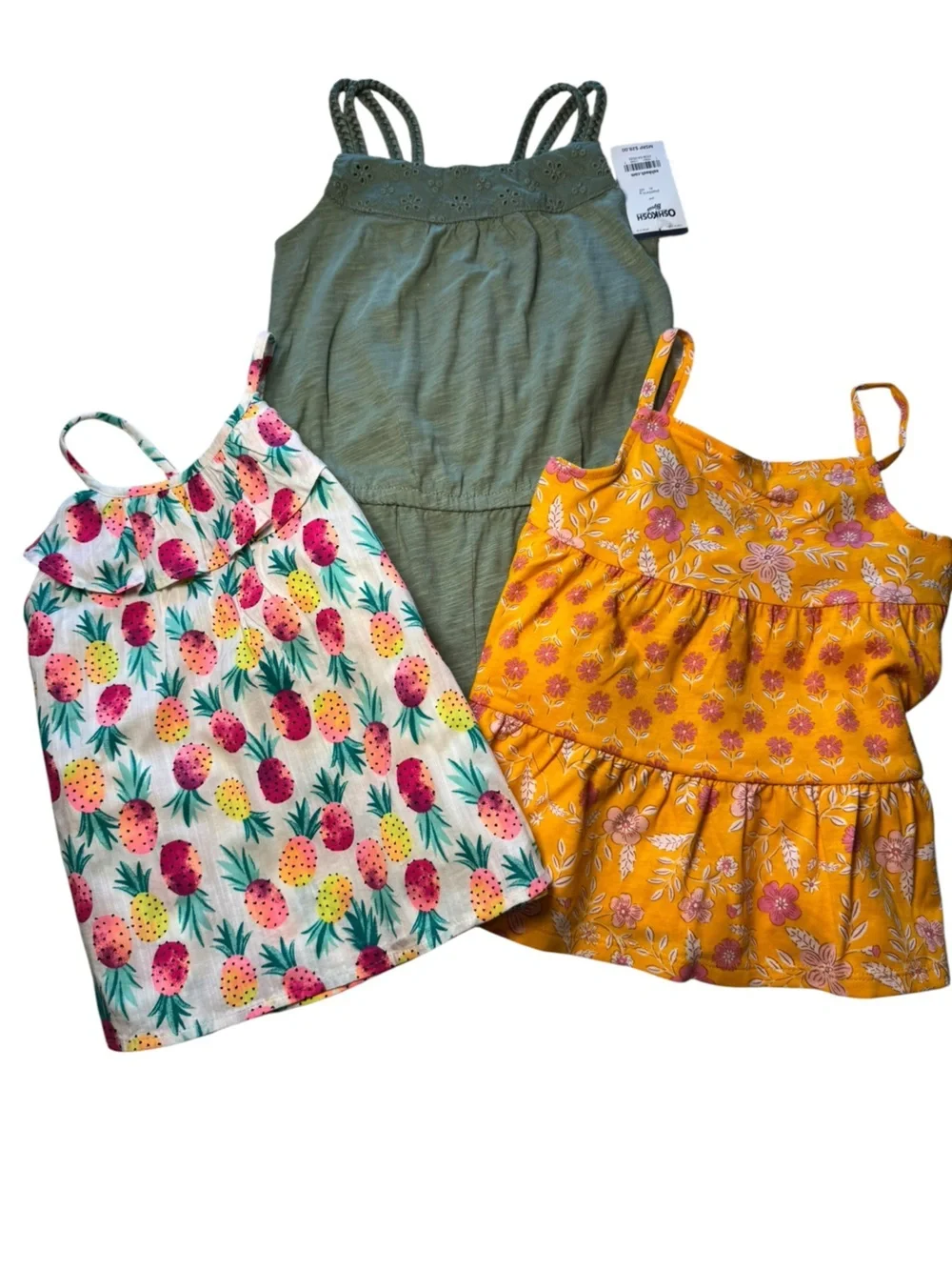 NWT Carter’s OshKosh & Jelly Bean 3-Piece Girls 4T Bundle of 2 Tops & Romper